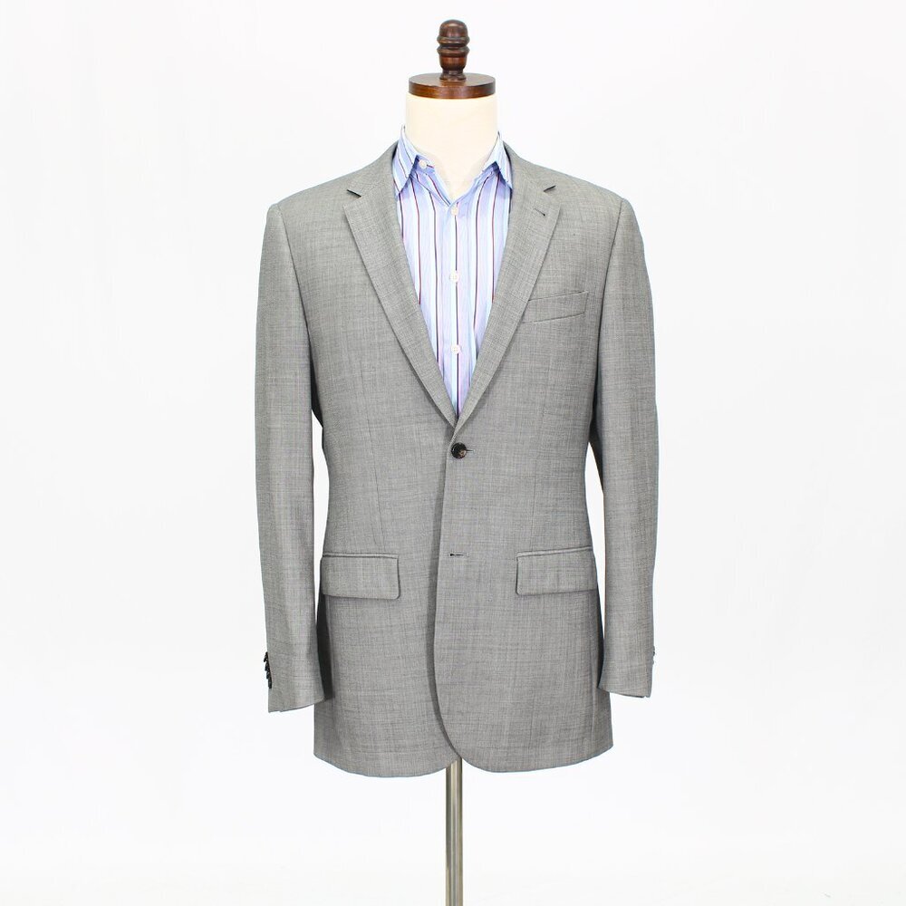 Indochino 38L Gray Solid 2-Button Sport Coat Blazer Jacket T576